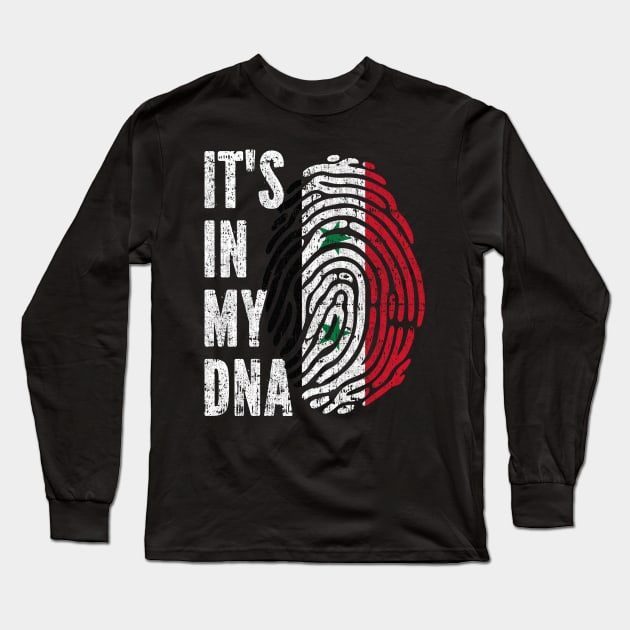 IT'S IN MY DNA Syria Flag Syrian Roots Long Sleeve T-Shirt by simonStufios